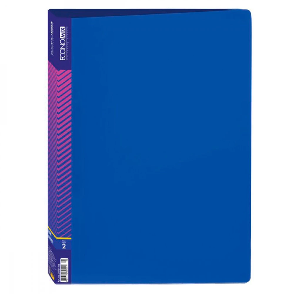 Папка пластикова А4 Economix E30701-02н 2 кільця з карм. синій НШ