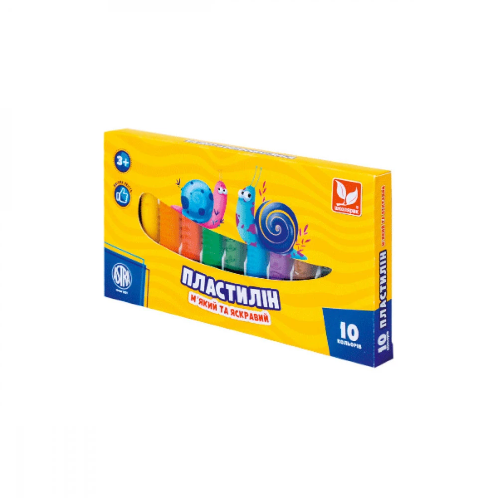 Пластилін Школярик 83812902 10 кольорів 130 г