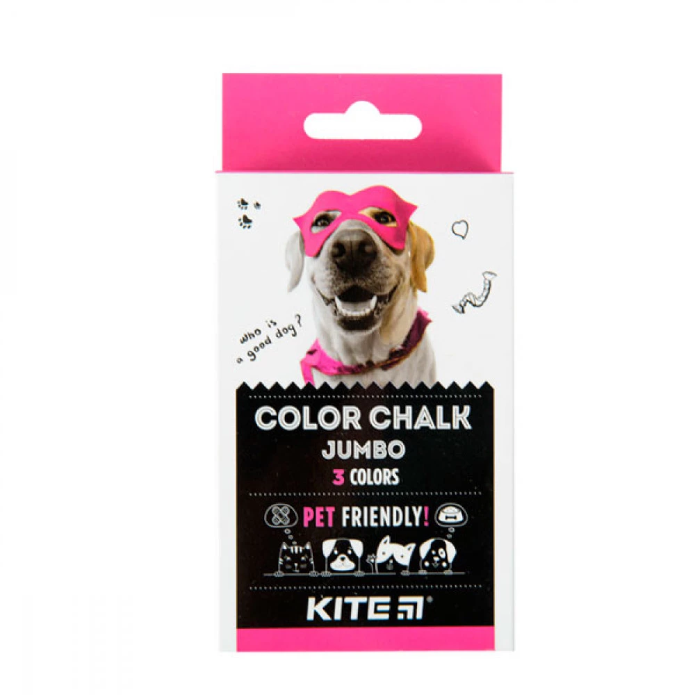 Крейда кольорова 3 кольори Kite Jumbo Dogs K22-077