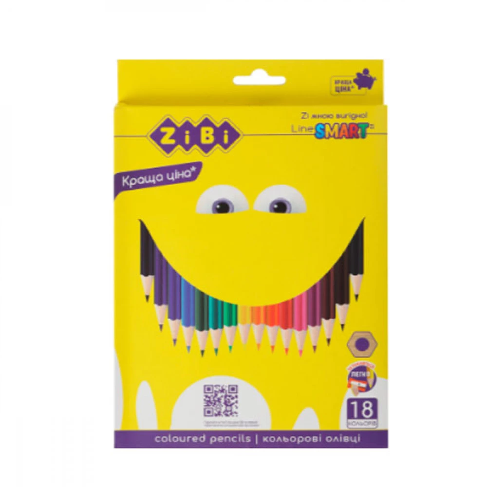 Олівці кольорові ZiBi ZB.2425 Smart 18 кольорів