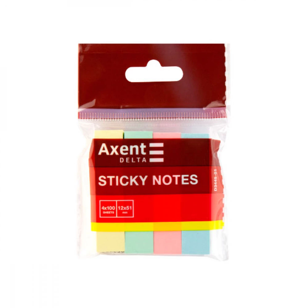 Блок паперу наклейка паперовий прямокутний 12х51 мм 400 шт D3445-01 пастель